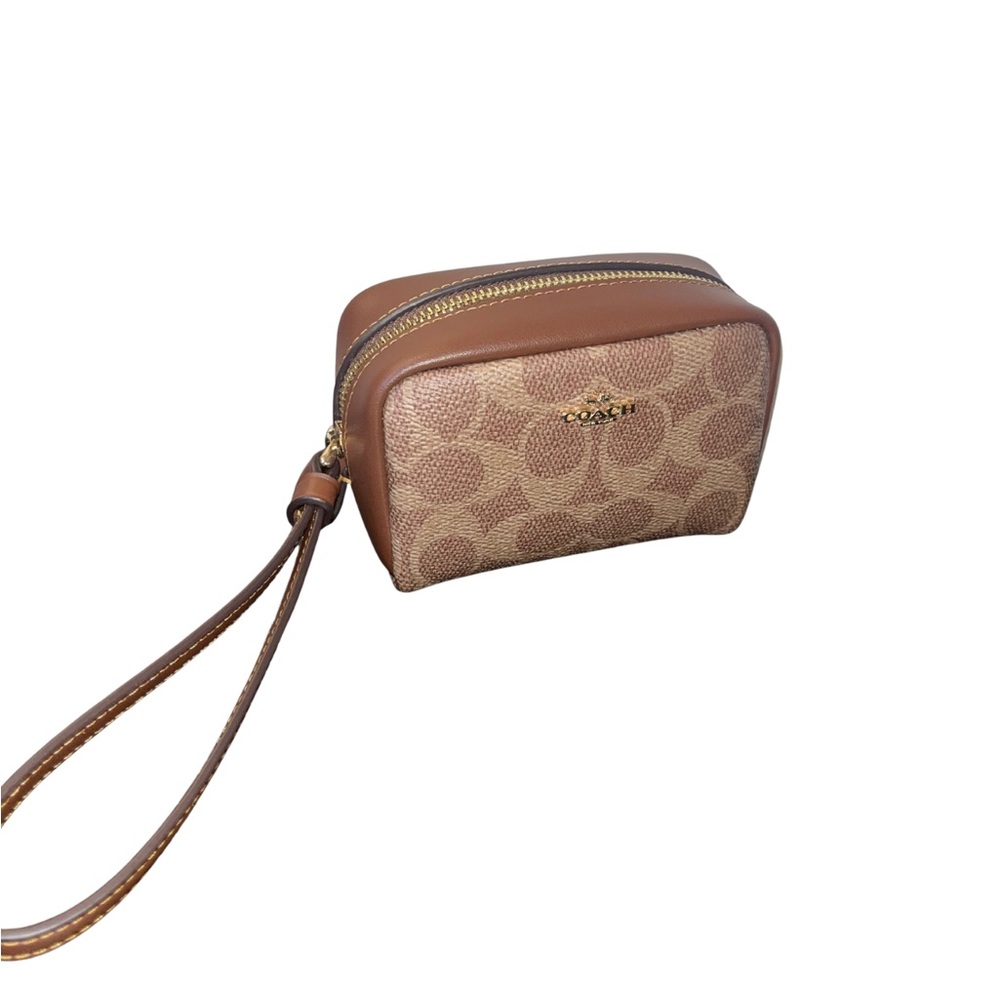 Coach Signature Canvas Pouch Wristlet - Picture 3 of 8